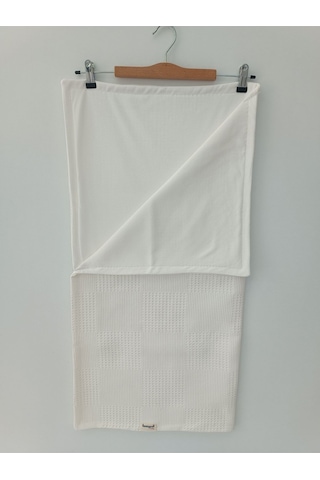 S.kahve Kız Erkek Bebek Battaniyesi Pike %100 Pamuklu Doğal Organik Uyku Çift Taraflı Örtü 86x86cm Ekru