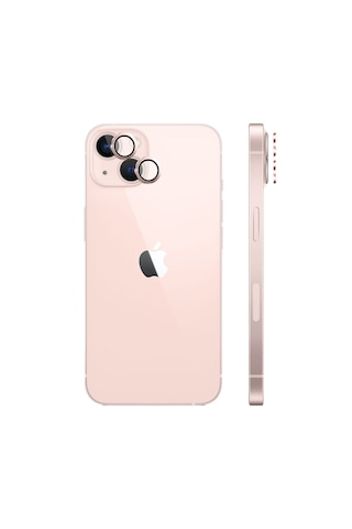 Safeus Safir Temperli Kamera Lens Koruyucu Apple Uyumlu iPhone 13 Ve Mini İle Pembe