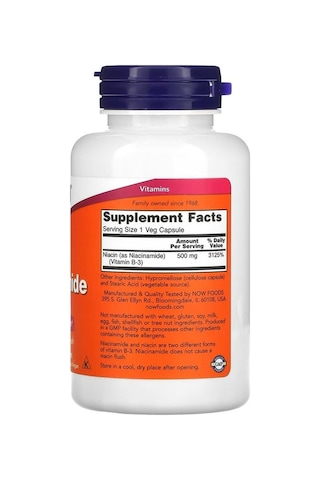 Niacinamide 500 Mg 100 Capsules Vitamin B-3