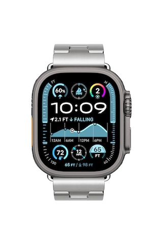 Talazan iOS Watch Uyumlu Ultra 49mm Krd-125 Metal Kordon Strap Kayış-gümüş