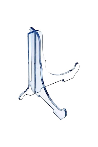 3 Adet 9x8cm Küçük Boy Tabak Ayağı 1no Çerçeve Tabak Sergileme Standı 2li Geçme Model Şeffaf Plastik Dekoratif Genel