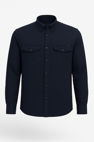 Yxc Uzun Kol Slim Fit Erkek Örme Cepli Gömlek - 7438 Lacivert