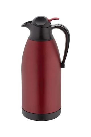 3281 - 2 Parça - Paslanmaz Çelik, 2,5 Litre Sıcak, Soğuk, Termos Kırmızı Gövde, Siyah Detay Kırmızı