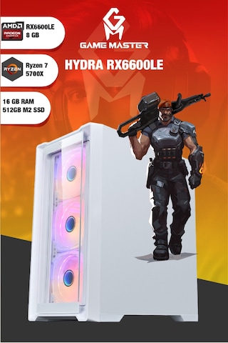 Gm Game Master Hydra R7-5700X 16 GB 512 GB M.2 SSD RX6600LE Masaüstü Oyuncu Bilgisayarı