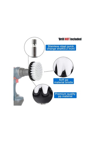 4 Adet Matkap Temizleme Fırçası, Döner Fırça 2"/3.5"/4"/5" Elektrikli Matkap Temizleme Fırçası Yumuşak Fırça