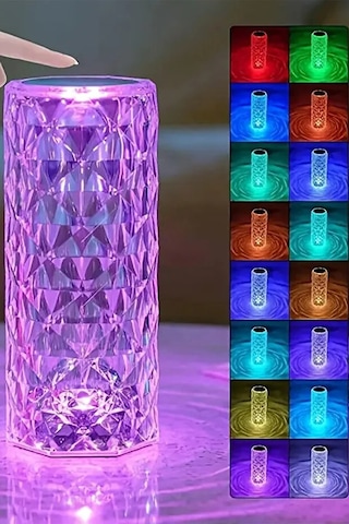 Kumandalı Ve Dokunmatik Kristal Masa Lambası Diamond Table Lamp Usb Charging Touch Lamp