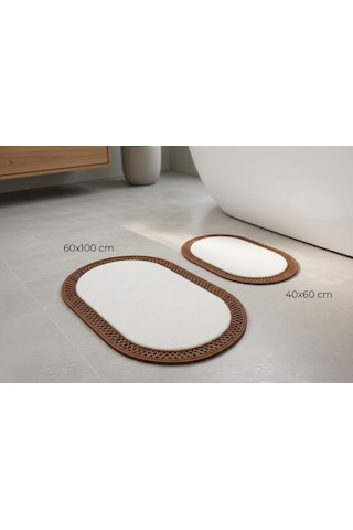 Nakkaş Home 2'li Jüt Peluşlu Klozet Takımı 2li Oval