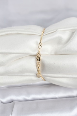 Cm 14k Gold Renk Barlı Yılan Zincir Model Kadın Bileklik Çok Renkli