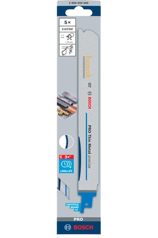 Bosch Pro S 1137 Eaf 1-3 Mm Metal Boru 5'li Panter Testere Ucu 225 Mm 2608658989