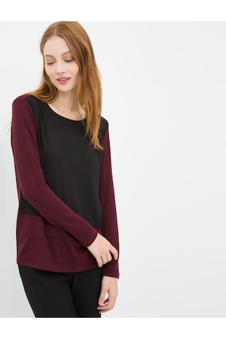 Koton Color Block Jumper Şarap 6kak12089ck Kırmızı