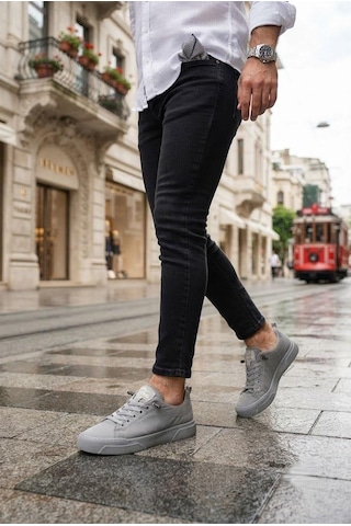 Fort Noka North Rahat Lastik Bağcıklı Sneaker Keten Erkek Ayakkabı GRİ