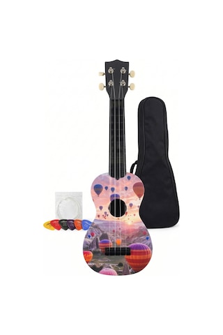 Soprano Ukulele Kapadokya Desenli Kapak
