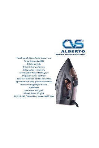 Cvs DN 5481 3000w Alberto Seramik Tabanlı Ütü