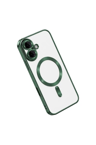 Mey İthalat Apple iPhone Uyumlu  16 Kılıf Kross Magneticsafe Kapak - Koyu Yeşil Çok Renkli