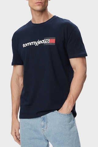Tommy Jeans Logolu Pamuklu Regular Fit Bisiklet Yaka T Shirt Erkek T Shirt Dm0dm23406 C1g Lacivert