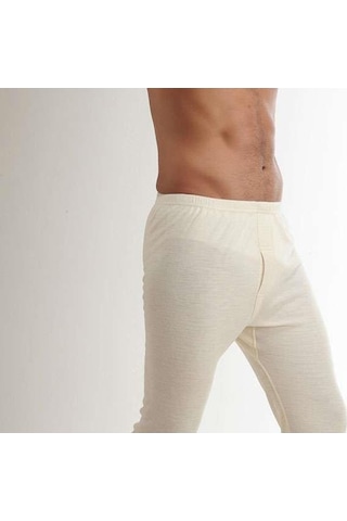 Hasyün Erkek Uzun Yün Don Uzun Yün Içlik Woolmark Sertifikalı Eko Krem