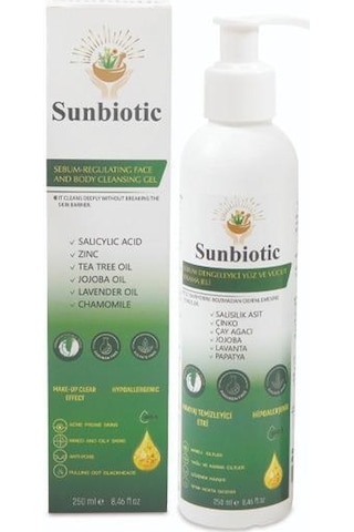 Sunbiotic Hipoalerjenik Sebum  Yüz ve Vücut Yıkama Jeli 250 ML