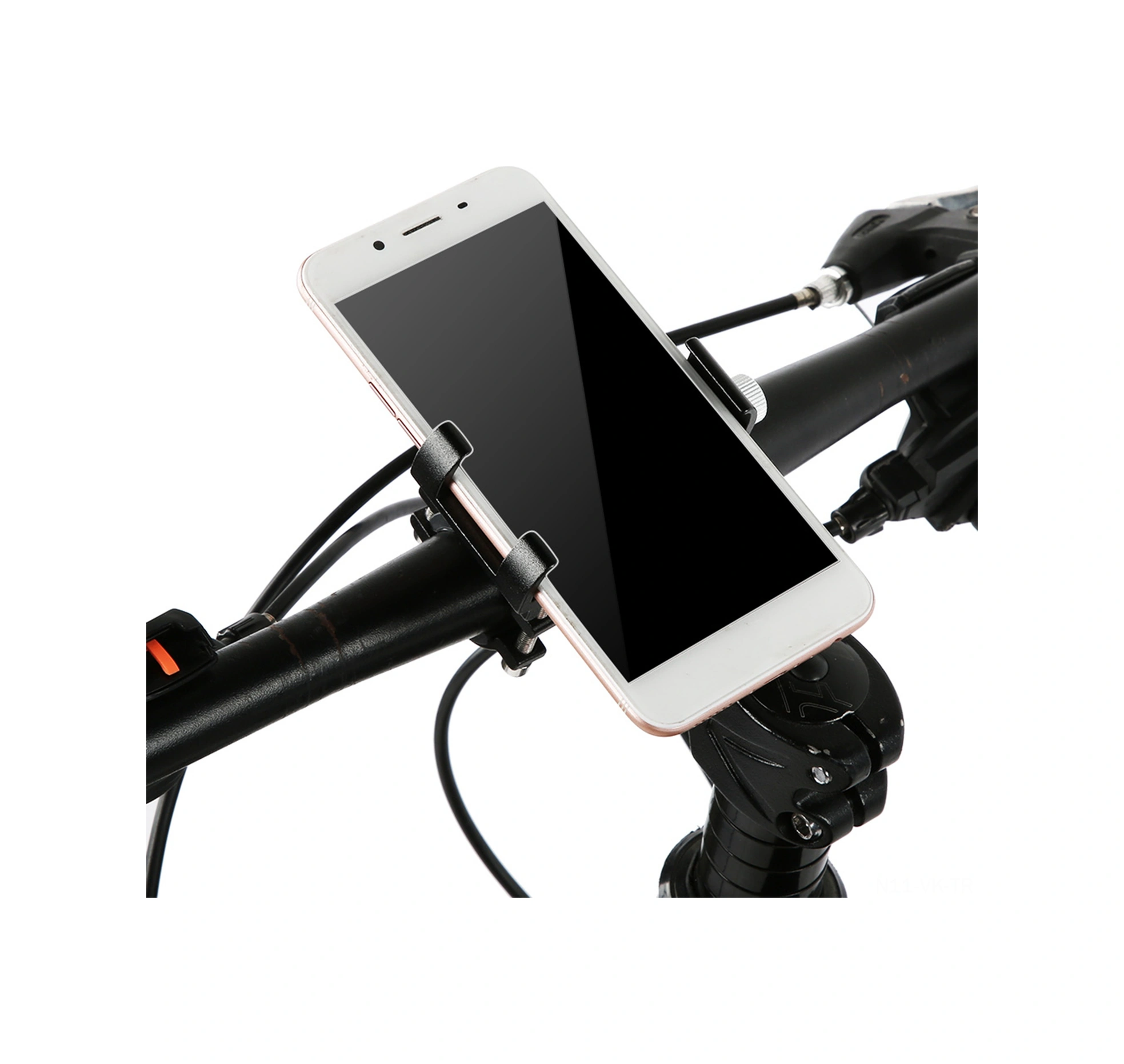 Vkemall Alüminyum Alüminyum Bisiklet Telefon Tutucusu, Motor, Elektrikli Scooter İçin Üç Tırnaklı Gravite Tasarımı, 55-100mm Telefonlar Ve 22.2-31.8mm Saplar İçin Uyumlu, Siyah Siyah