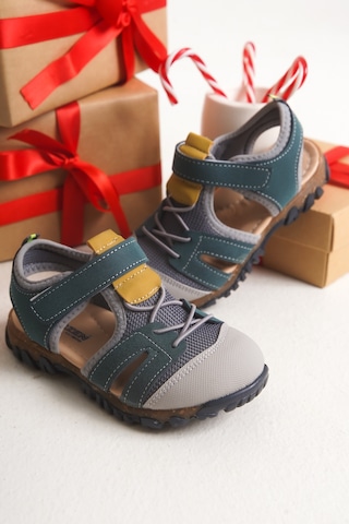 Çinçon Günlük Ortopedik Erkek Çocuk Sandalet Ayakkabı Haki