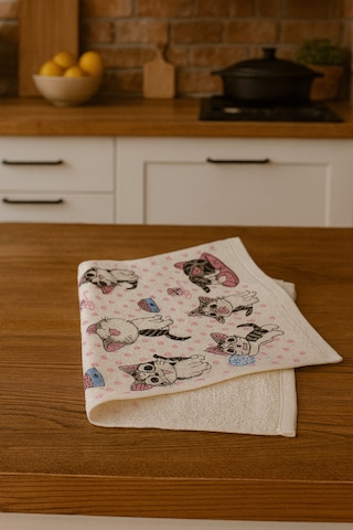 Kitchen Dijital Baskı Pamuklu Tekli Mutfak Havlusu Açık Pembe