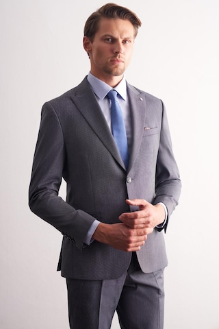 İmza Füme Kırlangıç Yaka Kendinden Desenli Esnek Bel Slim Fit 6 Drop Takım Elbise 1001255168 Füme