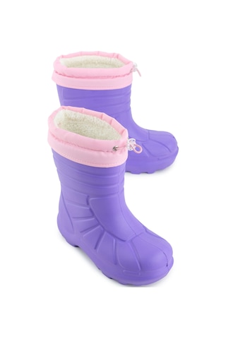 Gezer Kız Çocuk Kışlık Eva Boğazdan Lastikli Sessiz Taban Kar Bot Çizme Eflatun