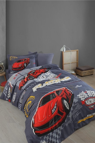 Clasy Racing Team Mavi %100 Pamuk Tek Kişilik Nevresim Takımı Mavi