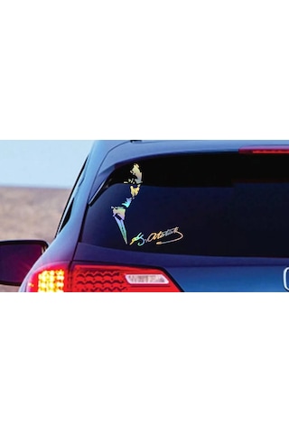 Hologramlı Janjanlı Atatürk Ve İmza Sticker - Araba Oto Motosiklet Sticker 02526 30x26 Cm