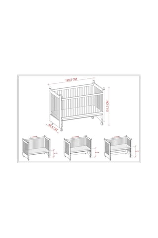Meltem Kids Mondo Sallanır Ahşap Anne Yanı Beşik 60 x 120 CM Gri