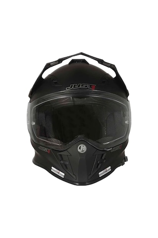 J34 Pro Outerspace Mat Siyah Güneş Vizörlü Cross Kask C2 Siyah