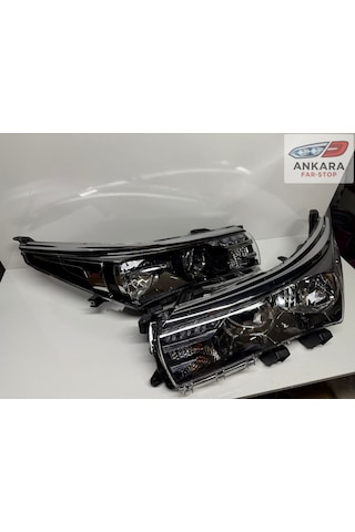 Toyota Corolla 2013 - 2015 Far Lambası Sağ-sol Takım Nikelaj Far Kaşı İle Birlikte - Sağ - Sol Takım - 2 Far