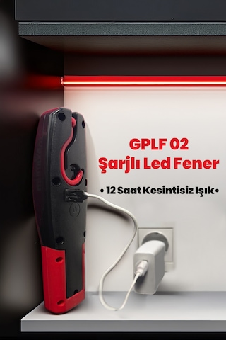 Gaptools 600 Lümen Şarjlı Led Fener Siyah