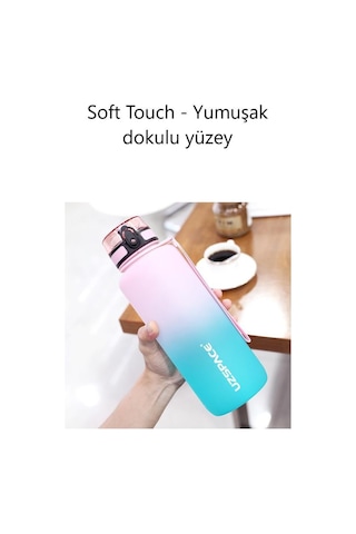 Uzspace Tritan Su Matarası 1500Ml VGN3056 Pembe Turkuaz