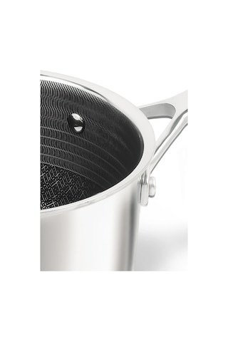 Uniqella Silver Pro Serisi 16cm Sos Tenceresi 1.8l Cam Kapaklı Çelik