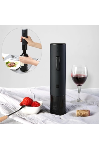 Xıaomı Huohou Şarap Elektrikli Şişe Açacağı Otomatik Tirbuşon Şarj Edilebilir Şarap Şişesi Mantar Çıkarıcı Siyah