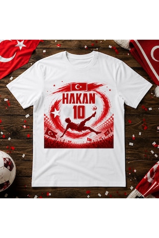Bk Gift Kişiye Özel Türkiye Taraftar Temalı 2026 Dünya Kupası Tasarımlı Çocuk Tişört-8, Tek Yürek Milli Takım Ruhu Beyaz