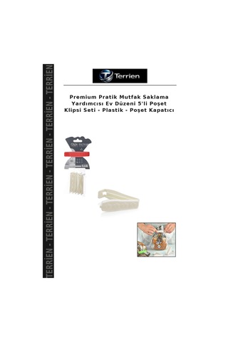 Premium Pratik Mutfak Saklama Yardımcısı Ev Düzeni 5'li Poşet Klipsi Seti - Plastik - Poşet Kapatıcı Çok Renkli