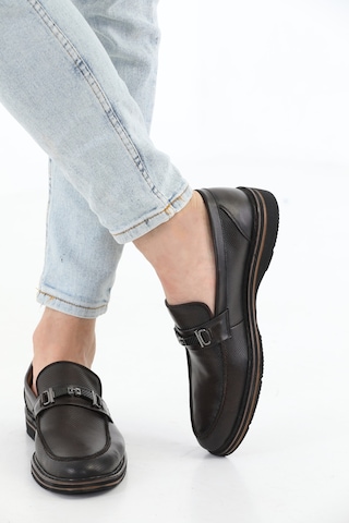 M.Karaca Hakiki Deri Ortopedik Tokalı Klasik Erkek Ayakkabı K.kah