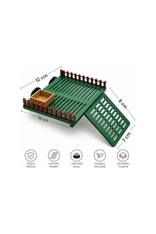 Muyu Craft Kaplumbağa Beslenme Ve Güneşlenme Platformu Yem Kabı Dahil Vantuzlu Akvaryum Adası