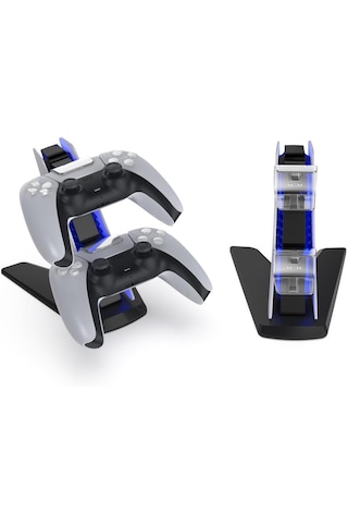 Ps5 Dock Kol Şarj İstasyonu Hızlı Şarj Aparatı Mavi Işıklı Tp5-05