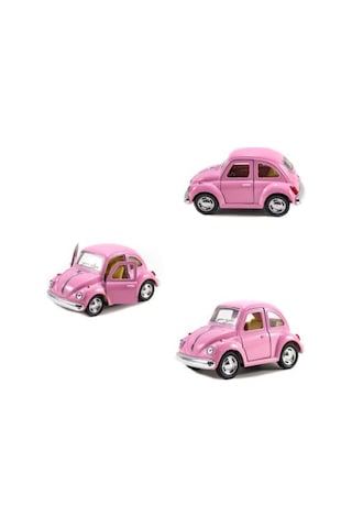 Metal Vosvos Araba Pembe Sevimli Vosvos Çek Bırak 10 Cm pembe