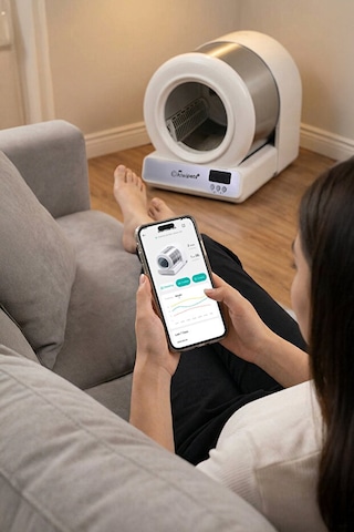 Kiwipets KPLB-10771 Akıllı Kendi Kendini Temizleyen Kedi Tuvaleti Geniş İç Hacim & Koku Giderici 60 L