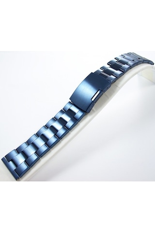 24Mm Lacivert Metal Saat Kordonu Çelik Kolçak 1Kalite Metal Kayış
