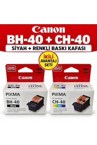 Canon Bh-40 + Ch-40 Siyah Ve Renkli Baskı Kafası İkili Set Canon Bh-40 + Ch-40 Siyah Ve Renkli Baskı Kafası İkili Set