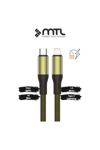 Type-c To Lightning Hızlı Şarj Ve Data Kablosu - 1.5 Metre - 30w Pd Örgülü Mt-a2124