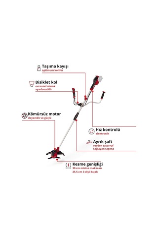Akülü Çalı Tırpanı Agıllo 36/255 Bl 3411320 Pxc 36 V Kömürsüz Bıçak İle 25,5 Cm Kesme Genişliği M