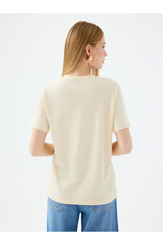 Regular Fit Kadın Tshirt K.kol Bej
