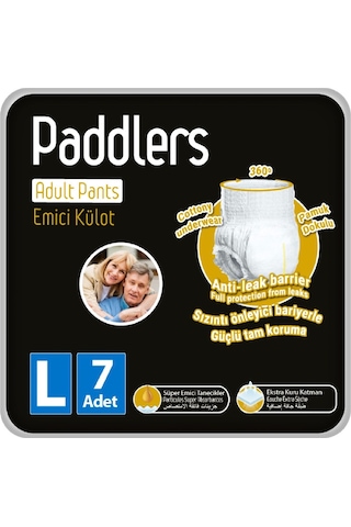 Paddlers Yetişkin Hasta Emici Külot Bez Large (L) 7 Adet – Yüksek Emicilik, Sızdırmaz