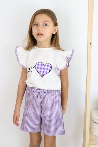 Miababy Jet Love Baskılı İkili Takım Mor