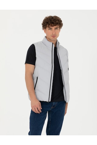 Pierre Cardin Erkek Açık Gri Mont Yelek 50273116-Vr001 Açık Gri